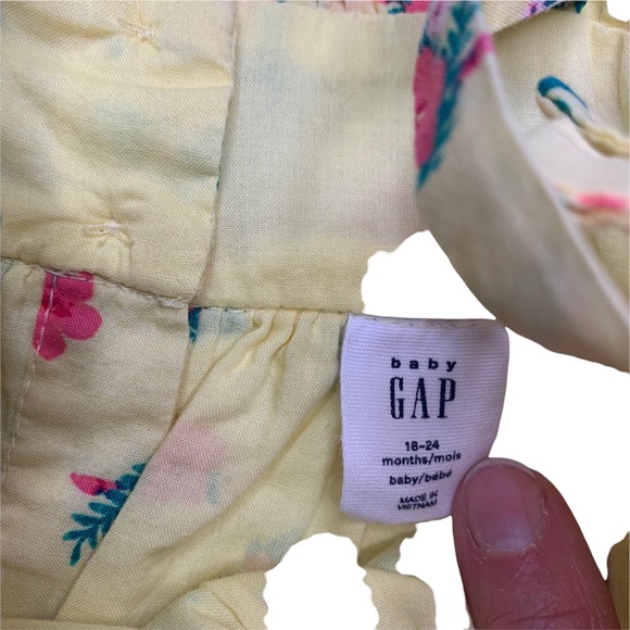 Yellow Gap lined Summer floral dress for 18-24m EUC - Picture 7 of 8